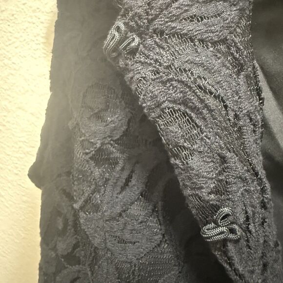 INC International Concepts Y2K Black All over Lace Vest Hook+Eye Close Fairy XL - Picture 10 of 10